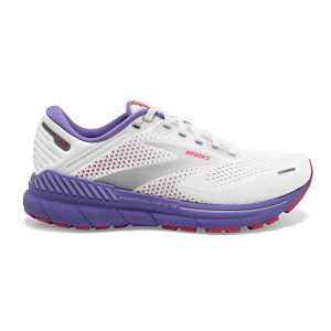 Brooks Adrenaline GTS 22 Road Running Shoes - Womens, White/Coral/Purple | IE-CMN305716